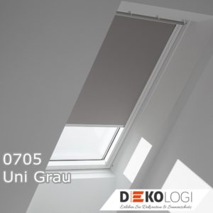 Dachfenster Sonnenschutz DKL mit Griffleiste Dekor 0705 Uni Grau