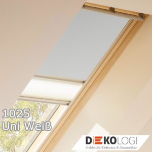 Sichtschutz Faltrollo und Verdunkelung Plus Farbe 1025 Uni Weiß