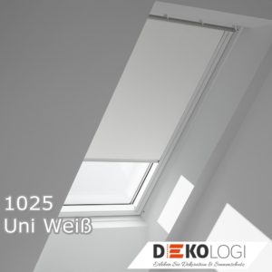 Dachfenster Sonnenschutz DKL mit Griffleiste Dekor 1025 Uni Weiß