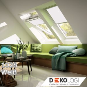Schienengeführtes Dachfensterrollo 1028 Weiß