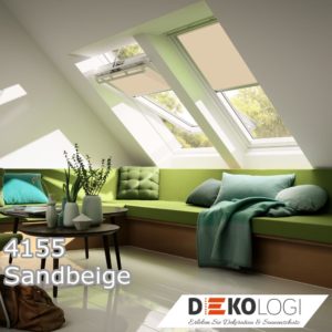 Schienengeführtes Dachfensterrollo 4155 Sandbeige