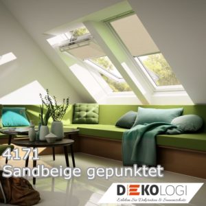 Original Velux Sichtschutzrollo RFL 4171 Sandbeige gepunktet