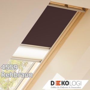 Verdunkelungsrollo Plus DFD mit Schienen Farbe 4559 Rehbraun