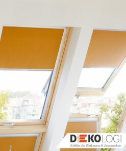 Dachfensterrollo in Orange mit Schienen passend Velux Roto Fakro Braas