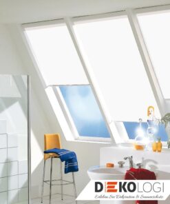 Dachfensterrollo Haltekrallen Dekor weiß