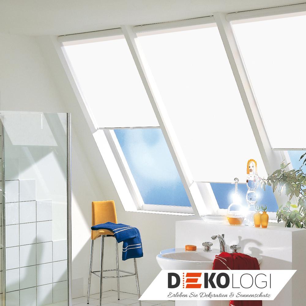 Dachfensterrollo Haltekrallen Dekor weiß