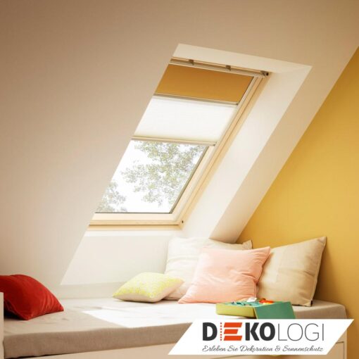 Velux Verdunkelungsrollo Plus DFD Faltrollo Kombination in gelb
