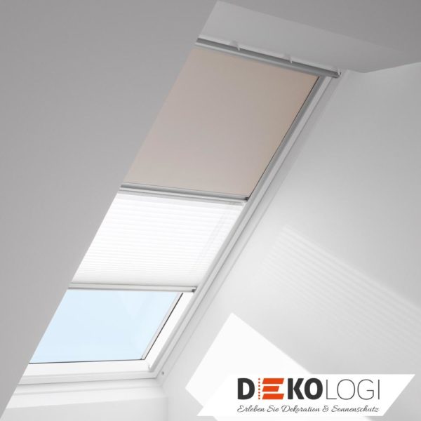 Original Velux Kombi DFD Rollo und Faltstore in beige