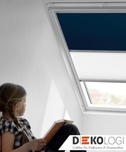 Sichtschutz Faltrollo und Verdunkelung Plus Farbe 1100 Uni dunkelblau