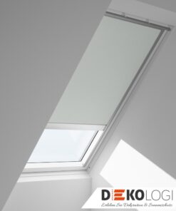 Velux Elektro Verdunkelungsrollo mit Führungsschienen grau