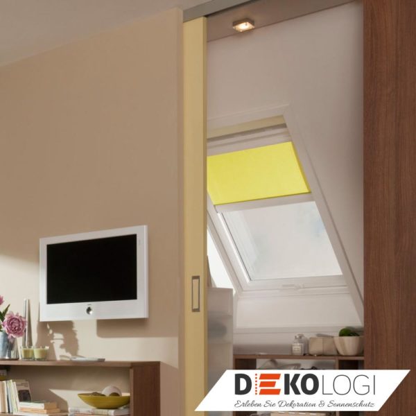 Elektro Verdunkelungsrollo für Dachfenster gelb