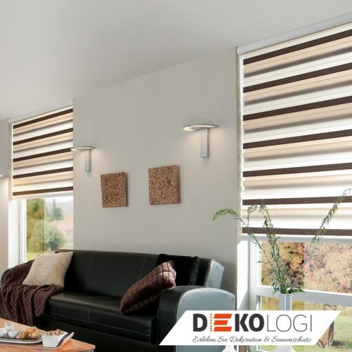 Doppelrollo beige braun