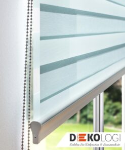 Doppelrollo türkis in Edeloptik