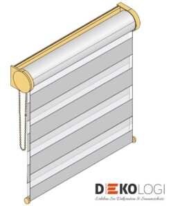 Doppelrollo mit Kettenbedienung links