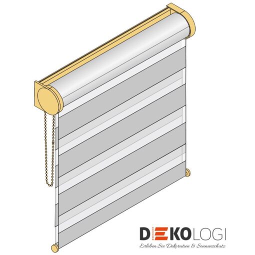 Doppelrollo mit Kettenbedienung links