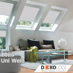 Dachfenster Solar Batterie Rollo 1025 Uni Weiß