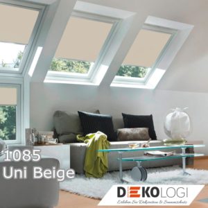 Dachfenster Solar Batterie Rollo 1085 Uni Beige