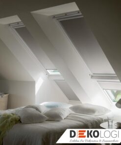 Vier Solarbetriebenes Verdunkelungsrollos für Dachfenster in grau