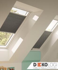 Zwei Velux Wabenplissees in grau