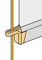 Detailansicht Rollo mit Seilführung