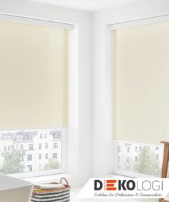 Zwei Kassettenrollos in beige