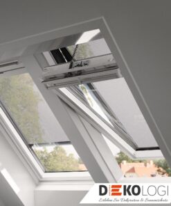 Zwei Original Velux Hitzeschutz-Markisen MHL in Netz schwarz