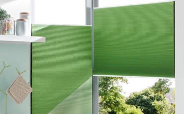 Zwei Plissees Sonderanfertigung grün