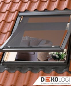 Außenmarkise für Dachfenster in Netz schwarz