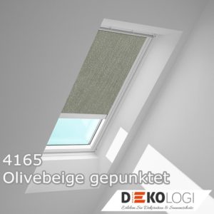 Original solarbetriebenes Velux Rollo RSL 4165 Olive Beige gepunktet