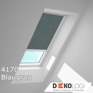 Original Velux Solar Sichtschutzrollo solarbetrieben in 4170 Blaugrau