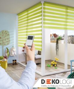 Elektrische Smart Home Elektro-Doppelrollos in grün