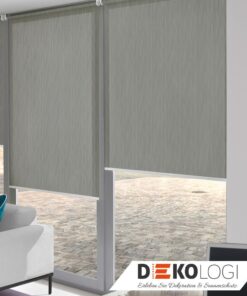 Drei Smart Home Elektrorollos in grau