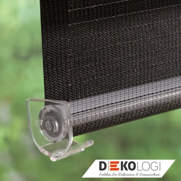 Doppelrollo mit festen Maßen in schwarz