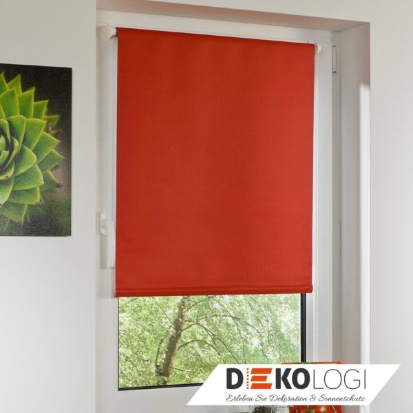 Verdunkelungs-Rollo Klemmfix zum klemmen in rot Thermorollo