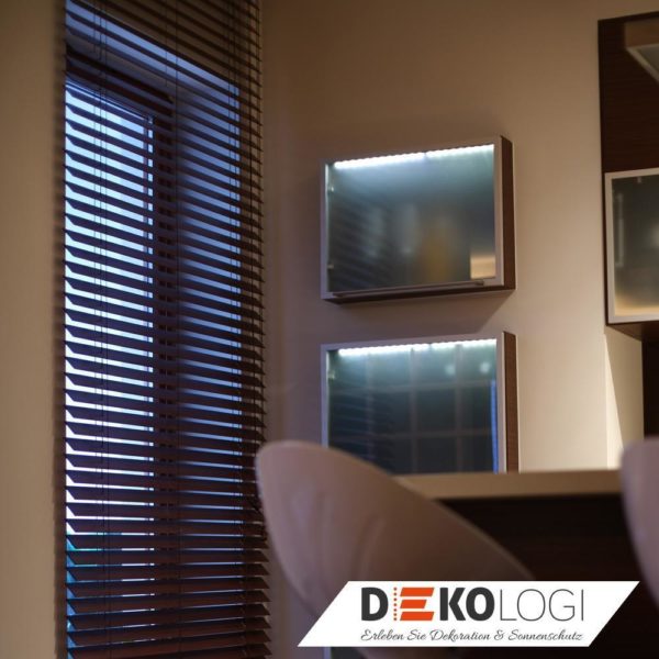 Holz Jalousie Maßanfertigung ohne Bohren schwarz