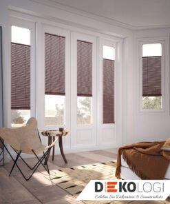 Schmale maßgefertigte Aluminium Jalousien in braun