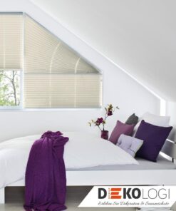 Raumbild Plissee beige Sondermaß Sonderform