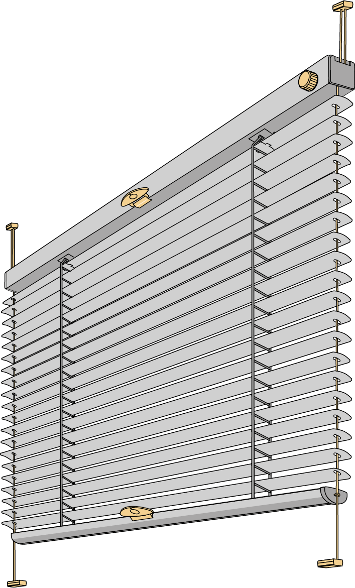 Piktogramm Jalousie Seitenansicht verspannt