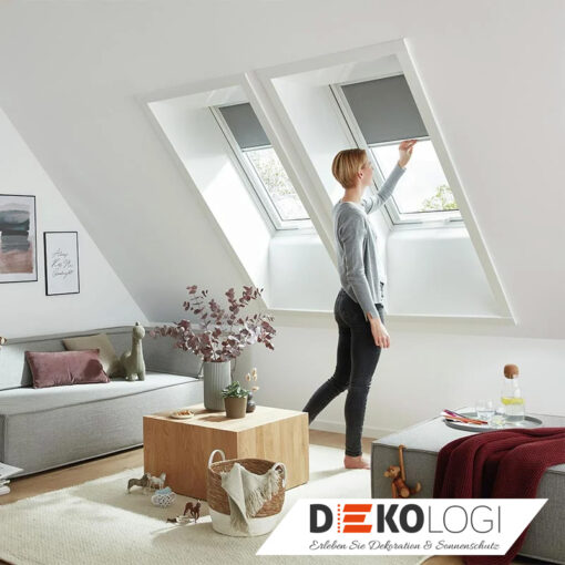 Roto Sichtschutzrollo mit Schienen Original ZRE Rollo Sichtschutz Dachfenster