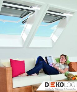 Zwei außenliegende Dachfenster Sonnenschutz Produkte