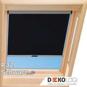 R32 Schwarz Sonnenschutz mit Schienen Sichtschutz