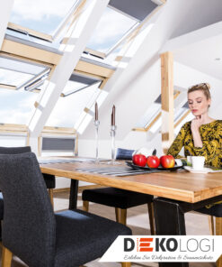 Sichtschutzrollo in grau für Fakro Fenster