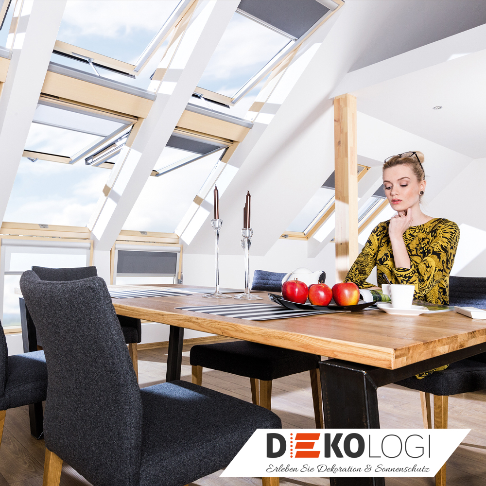 Sichtschutzrollo in grau für Fakro Fenster