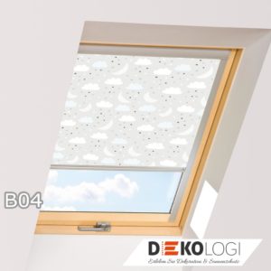 Wolken Dachfensterrollo für Fakro Dekor B04
