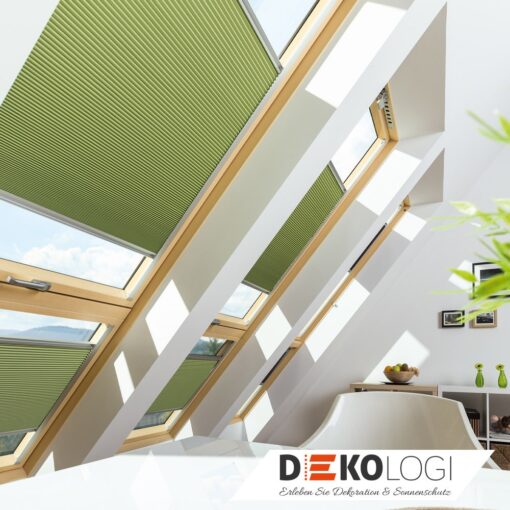 Fakro Wabenplissee Waben Technik Fakro Faltstore Original Thermo weiß uni grün
