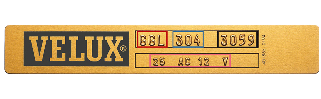 Velux Größenschild vor Baujahr 2005