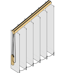 Lamellenvorhänge Piktogramm Produktaufbau