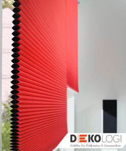 Wabenplissee nach Maß Rot ohne Bohren für Fenster Badezimmer Küche