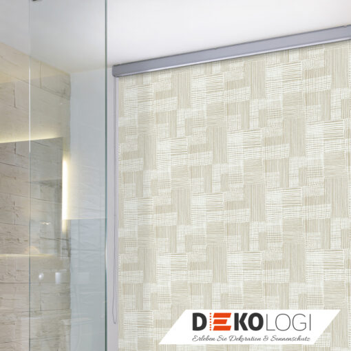 Seitenzurollo nach Maß Wandmontage Ohne Bohren Sichtschutzrollo beige