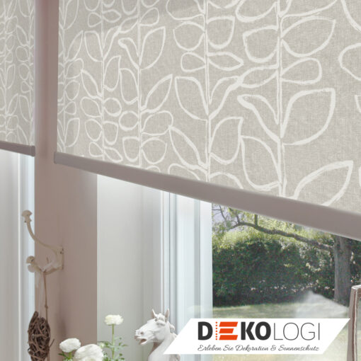 Florales Rollo in grau weiß